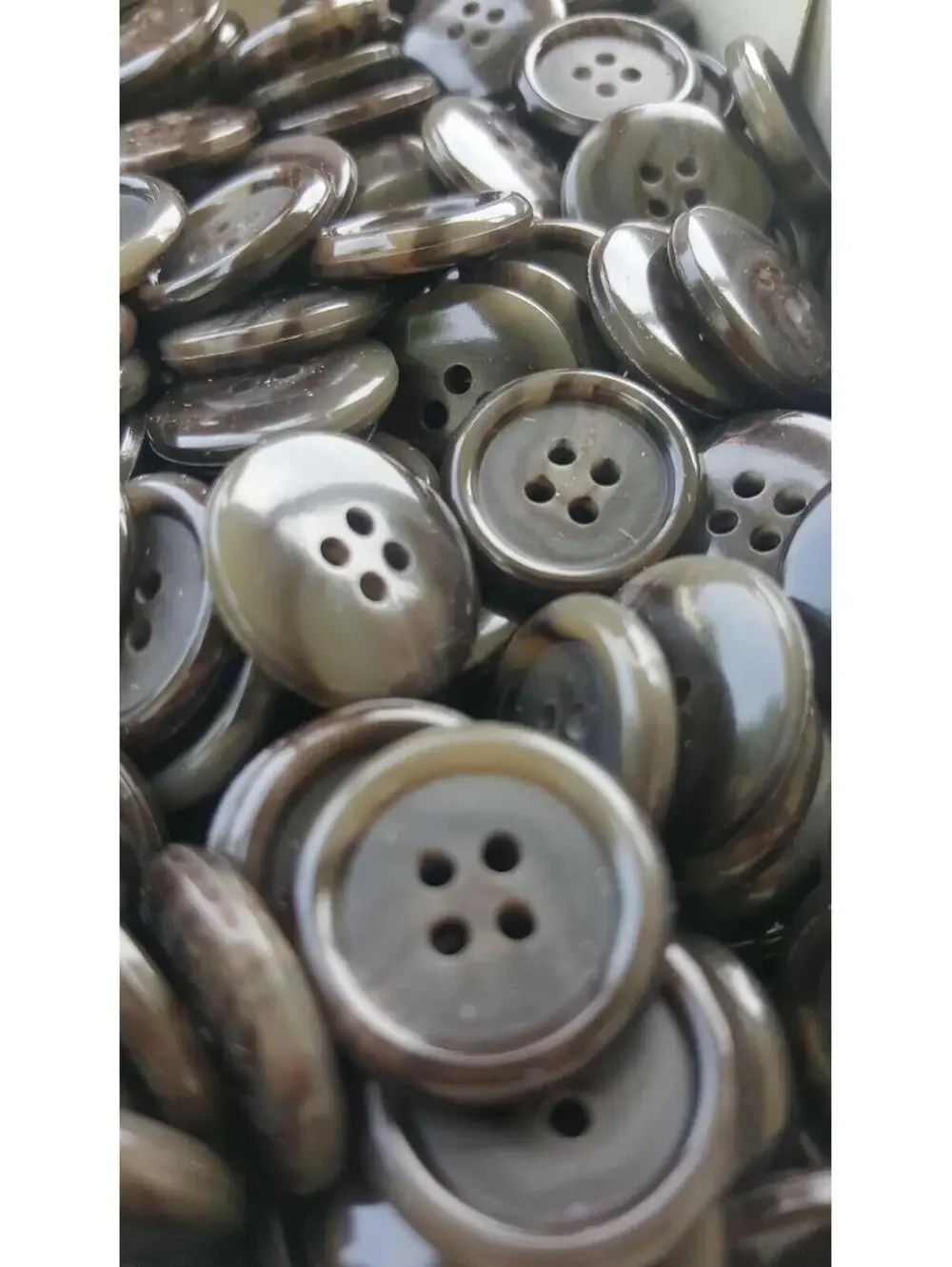 Grey Brown Swirl Buttons, 4 Hole Sewing/Crafts Buttons - 24 Pieces (60)